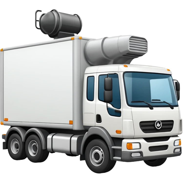 Camion de entregas blanco con mareon emoji