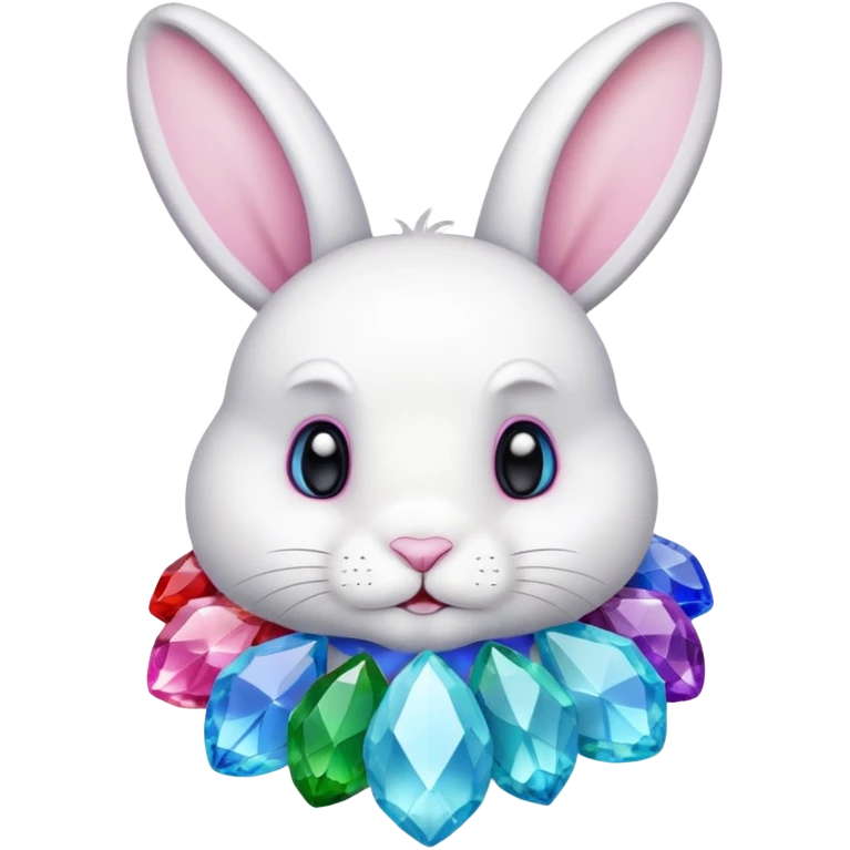 White Bunny with colours cristal emoji