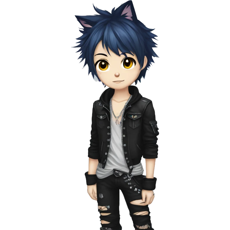 Cute Edgy Attractive Anime Punk Catboy emoji