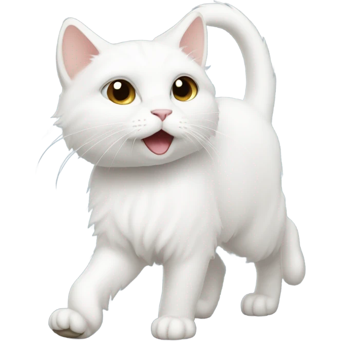 White Cat walking emoji