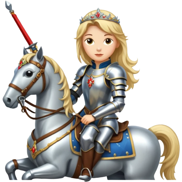 Renaissance princess knight on horse emoji