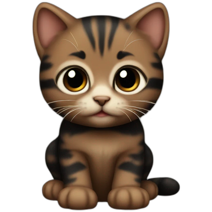 baby cat black and brown emoji