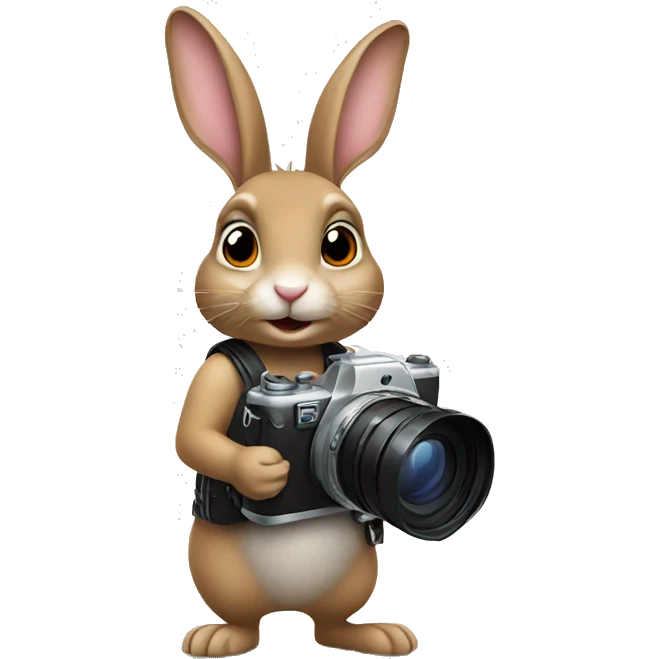 rabbit holding a camera emoji