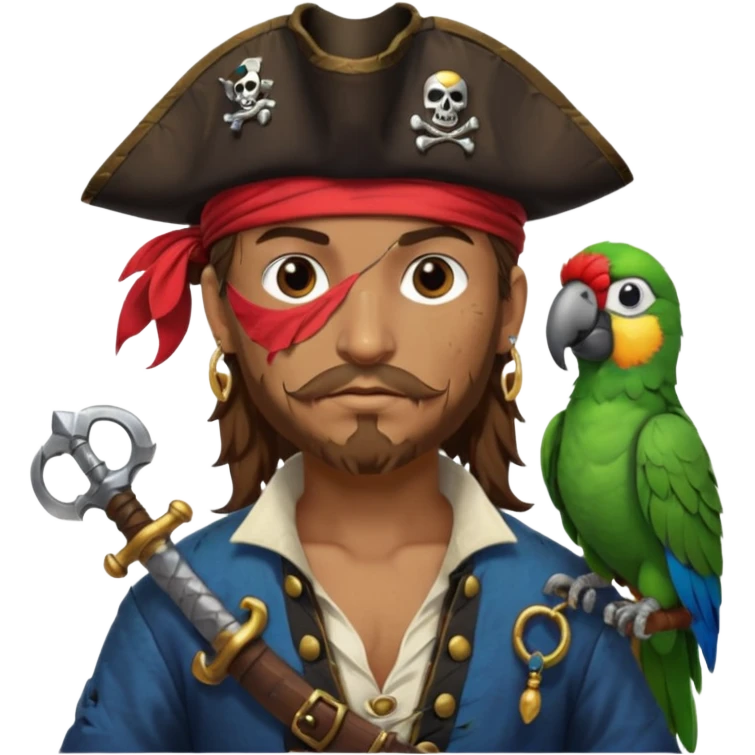 pirate and parrot emoji