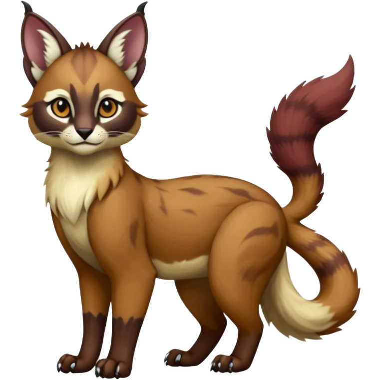 dark fruity white glorious divine exotic cute cool beautiful beautiful fantasy-caracal-civet-genet-sergal-vernid-Gryphon-Cacomistle-Trico-oncilla-animal-Fakémon-hybrid-fursona (full body) emoji