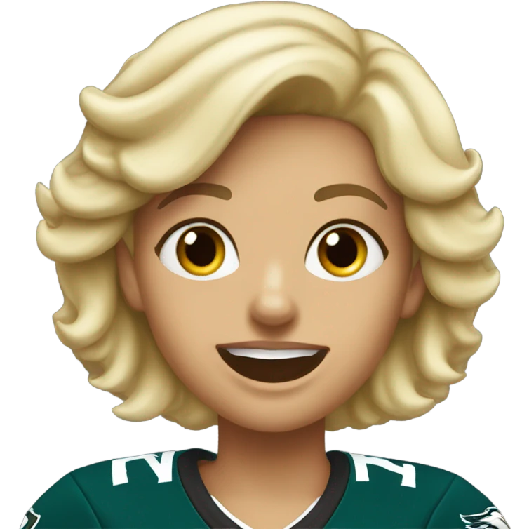 Blonde girl Eagles fan emoji