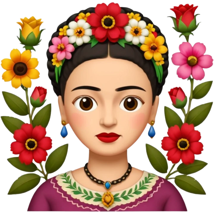 defferent emojis of Frida Kahlo in style of her artworks  emoji