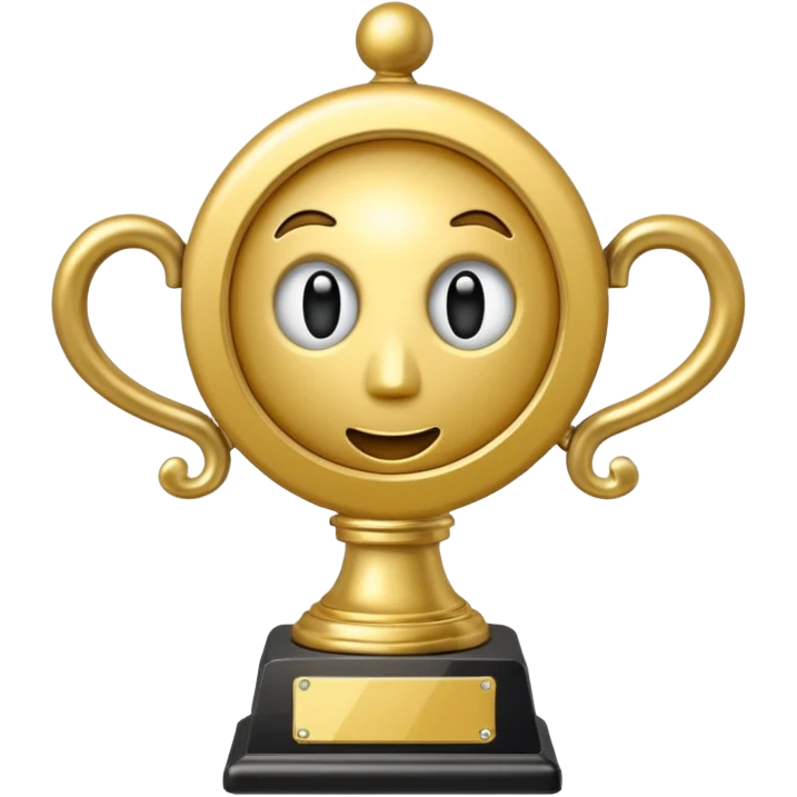 trofeu escrito "PANIC" emoji