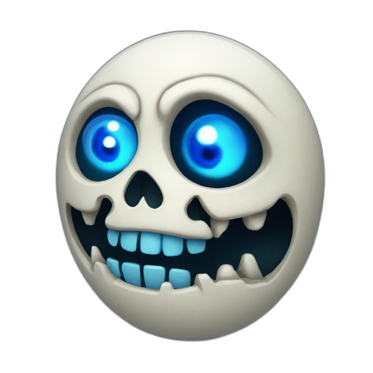 fat skeleton right glowing blue eye emoji