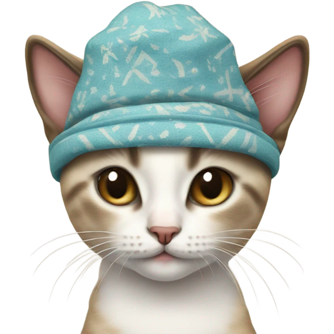 Kitten wearing Siamese hat emoji