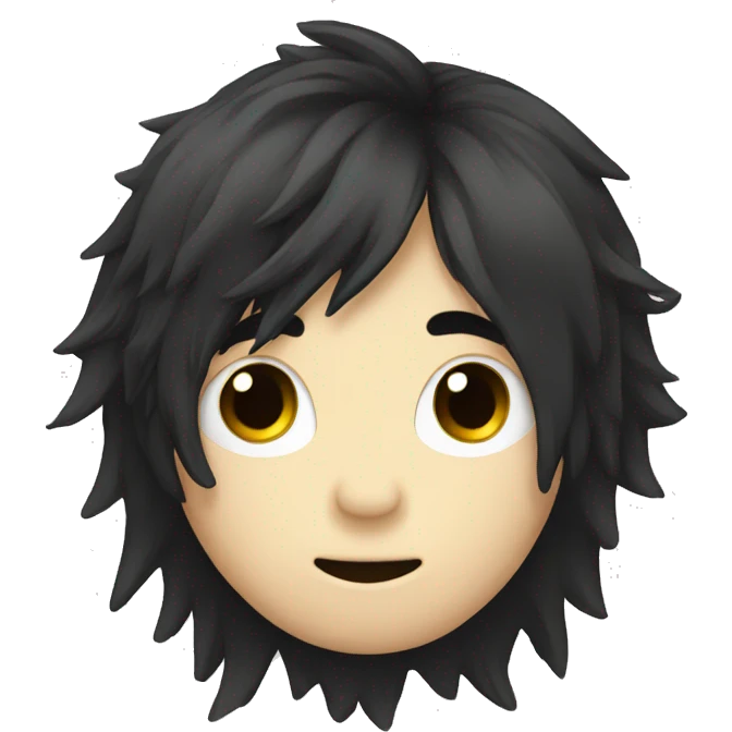 emo boy with long shaggy hair and moustache emoji