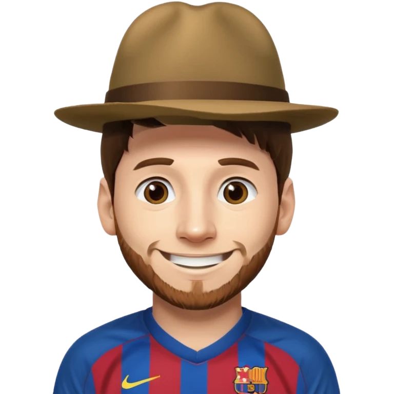 messi with hat emoji
