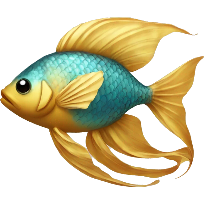 Gold floral fish emoji