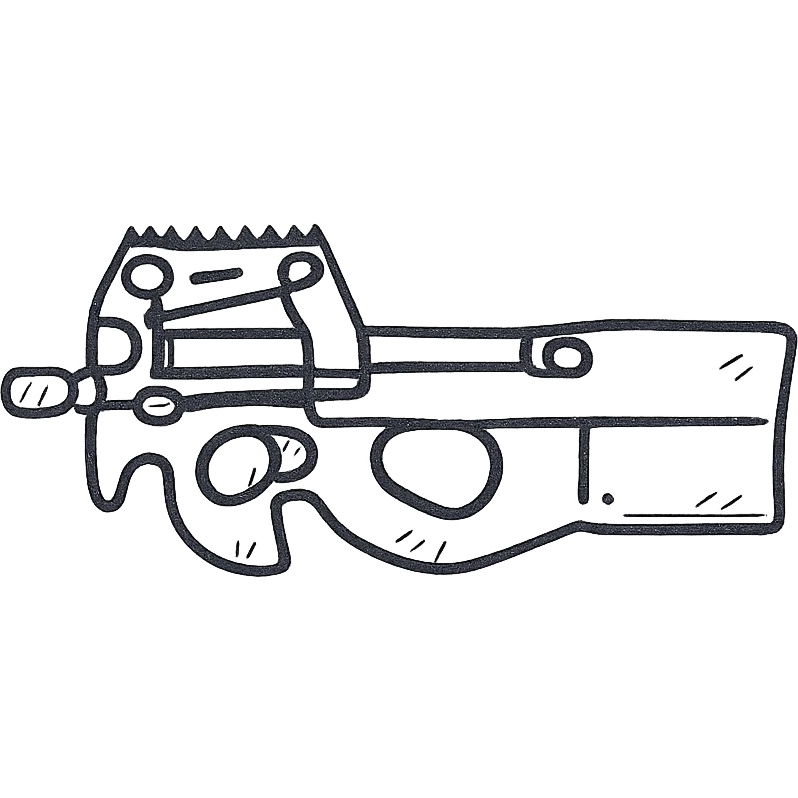 grey P90 weapon emoji