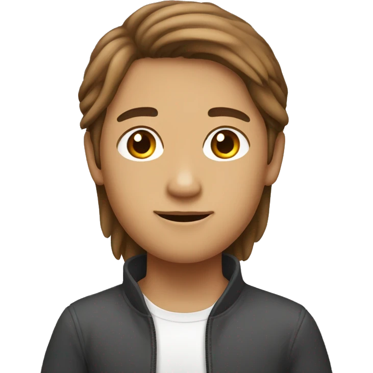 Brown haird asian girl with brown haired white guy emoji