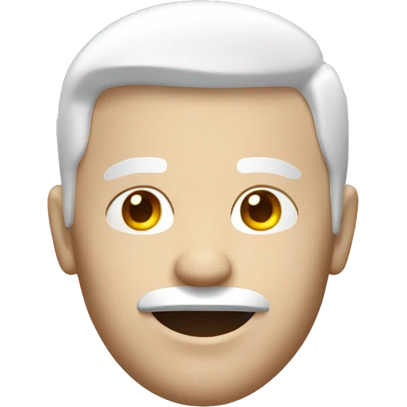 White 3d face of a man emoji