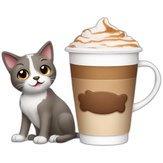 cat-and-dog-drink-coffee emoji