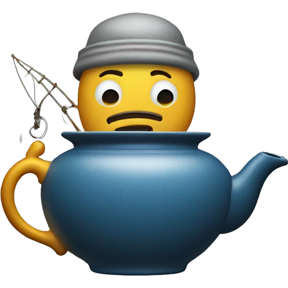 tea pot with fisherman emoji