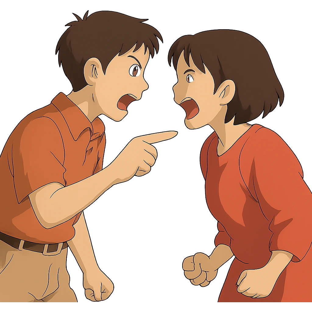 man and woman arguing emoji
