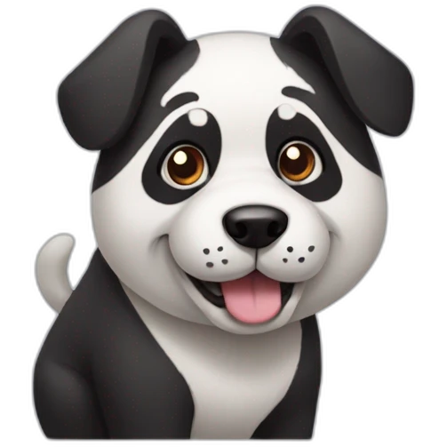 Dog with panda's head emoji