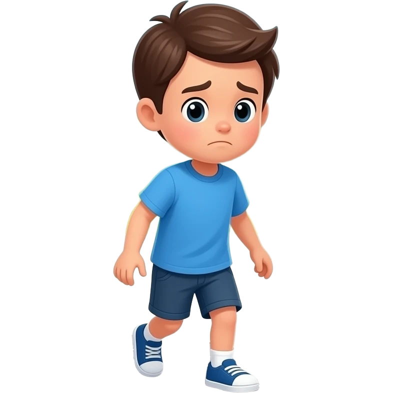 one sad kid playing hopscotch in the park emoji