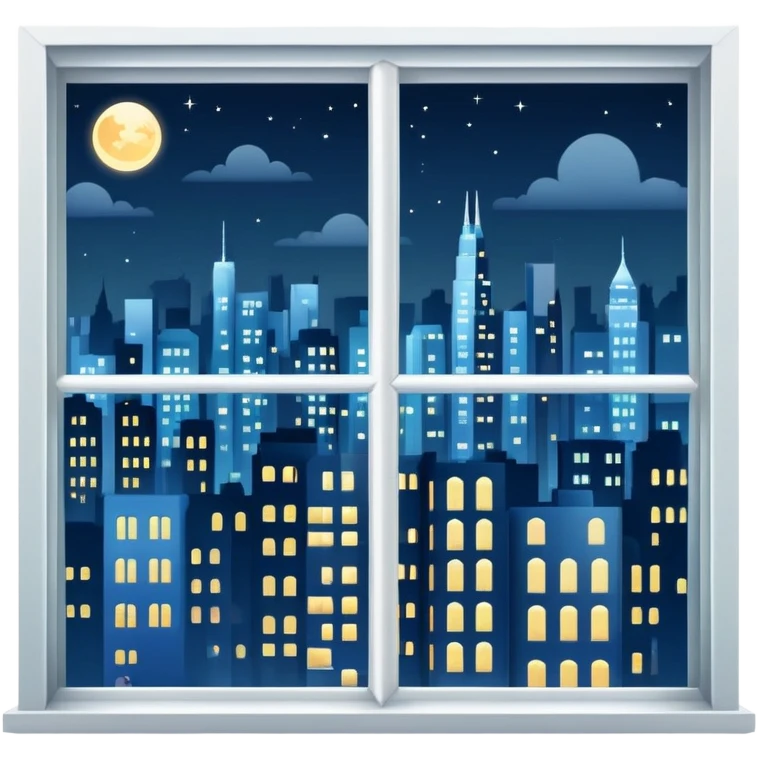 Window with night city view emoji