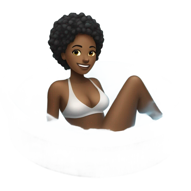 Hot Tub black lady  emoji