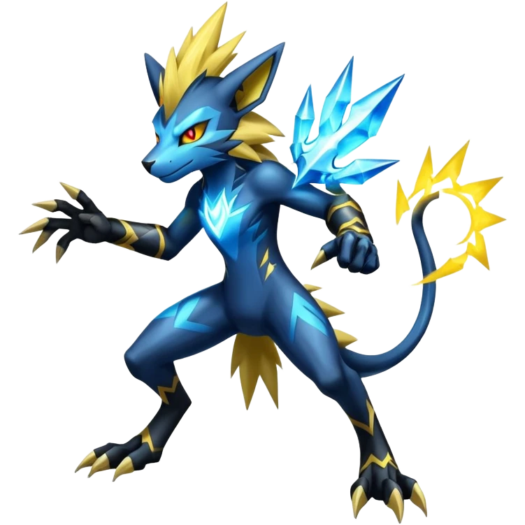 Shiny Epic Badass Manectric-Luxray-Zeraora-hybrid (Full body) emoji