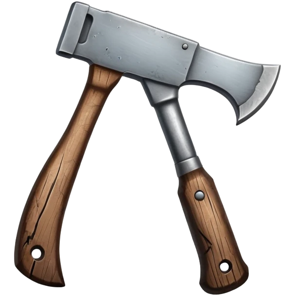 Rustic metal hatchet survival tool emoji