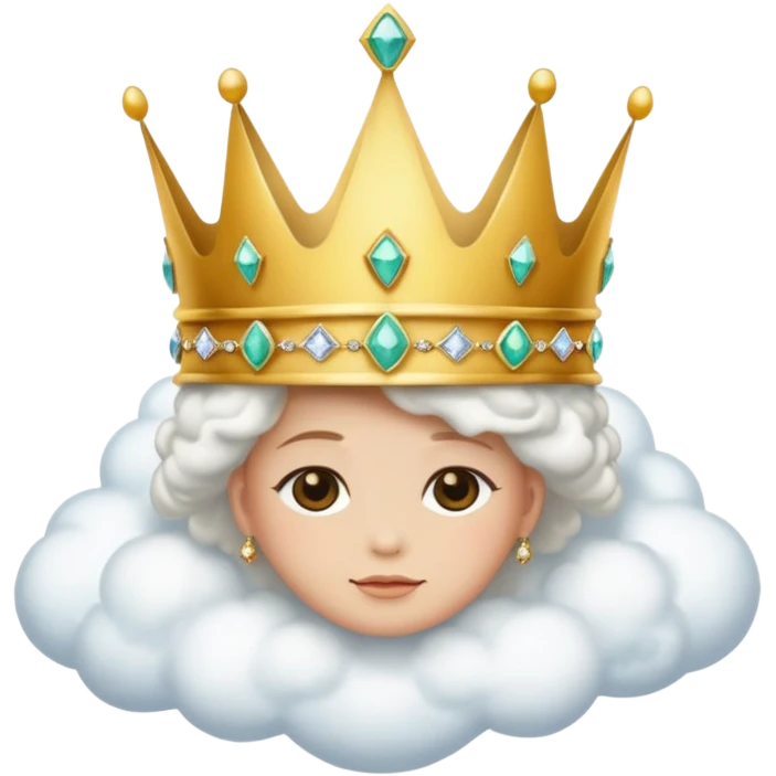 Put this 👑 on top  of 😶‍🌫️ with the face emoji