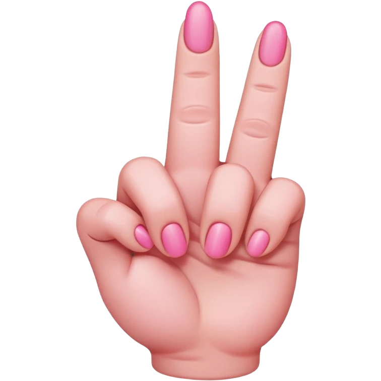 Pink middle finger emoji