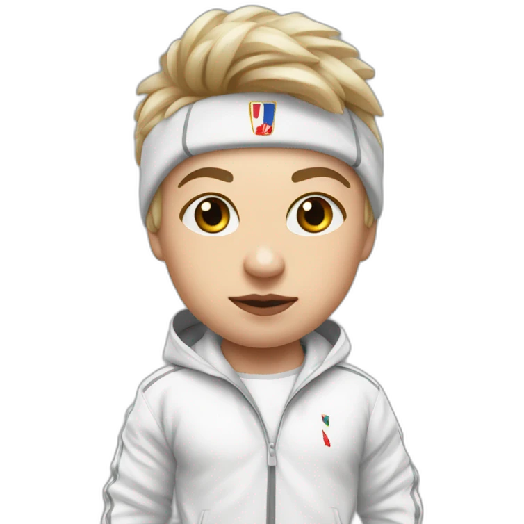 slavic midget stands in a white track suit emoji