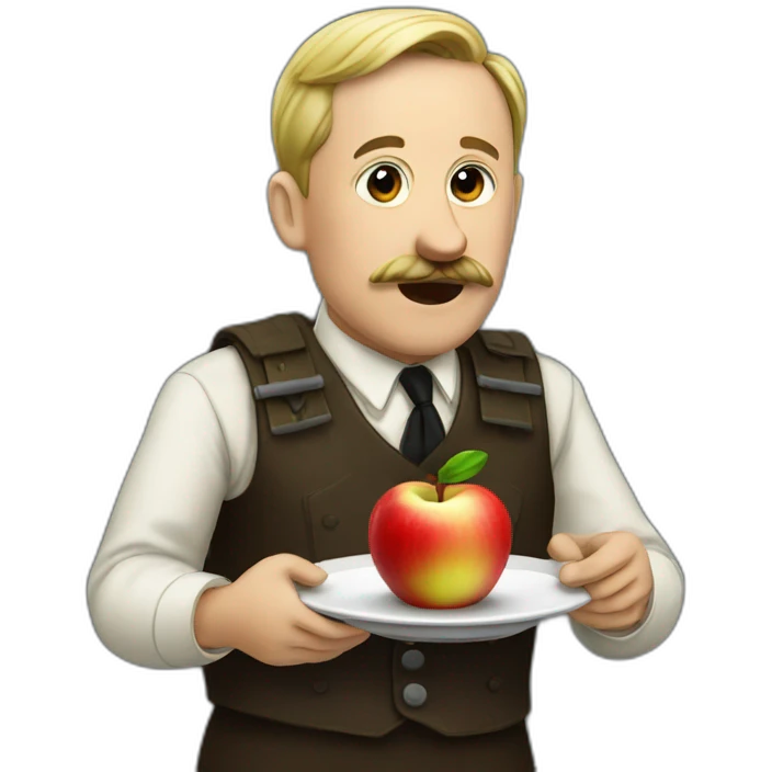 adolf eating an apple emoji
