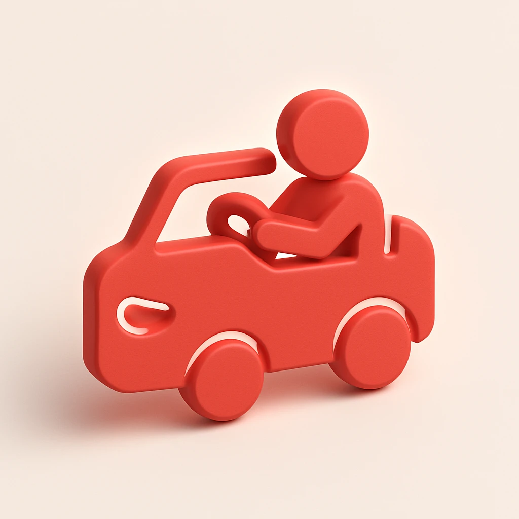person driving a car emoji