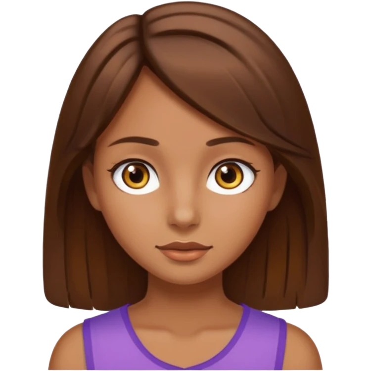 Mädchen mit braunen Haaren und braunen Augen etwas gebräuntem teint  emoji