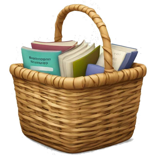 basket with books inside  emoji