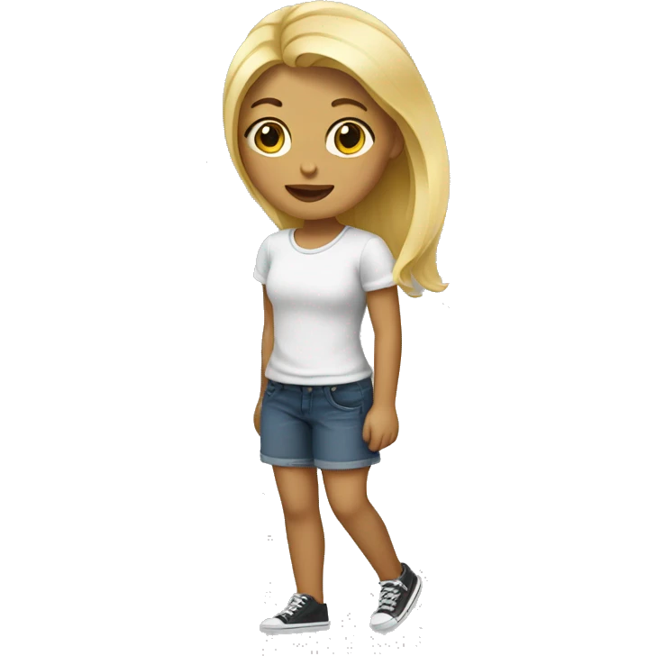blonde girl with one leg emoji