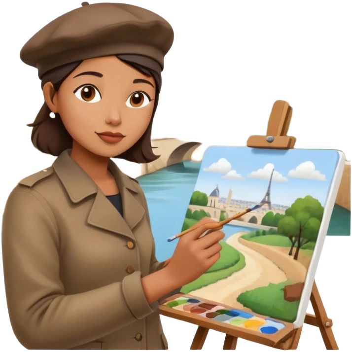 artist painting en plein aire in paris a SPAM landscape  emoji