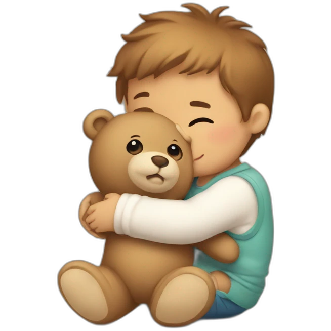 Teddy Bear hugging a baby emoji