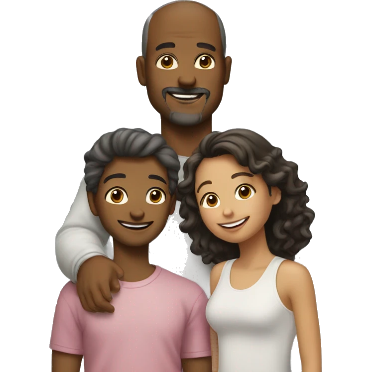 a father an 2 doughters happy emoji