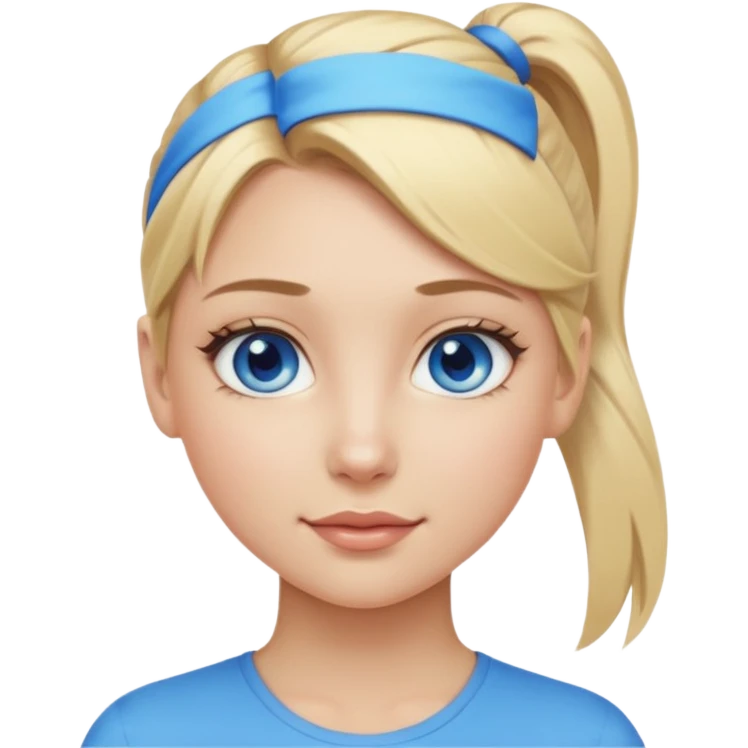 blonde girl, ponytail, light makeup emoji