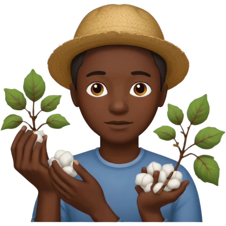 a black person picking cotton emoji
