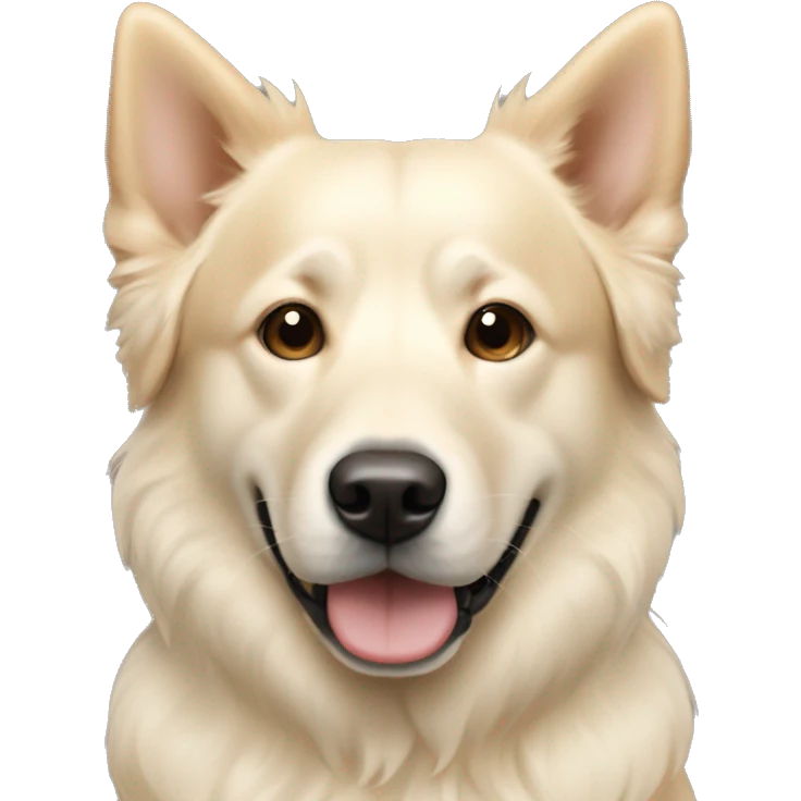 light color retriever and jindo mix with cream face and body emoji