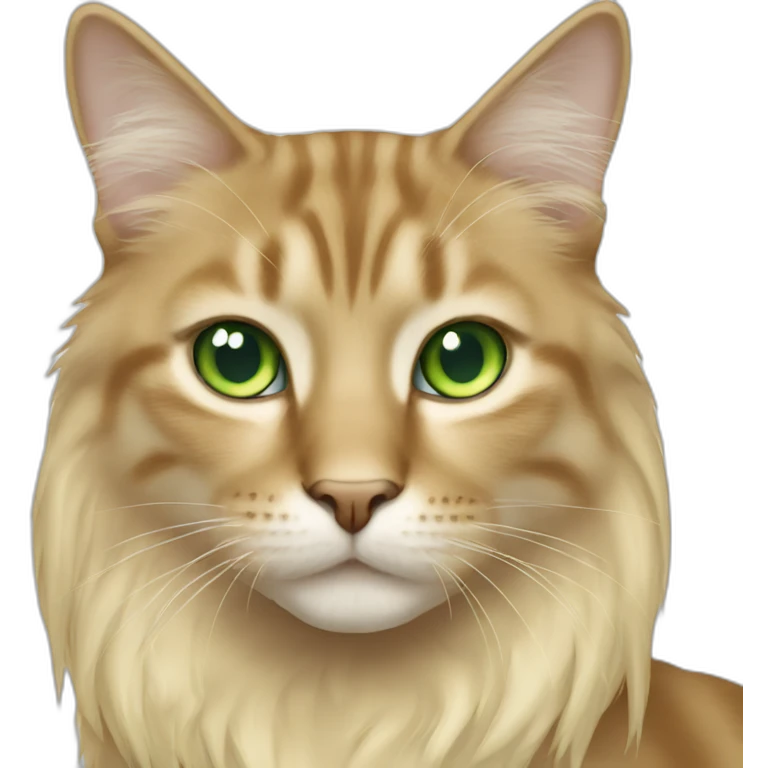 Cat with blonde long hair green eyes emoji