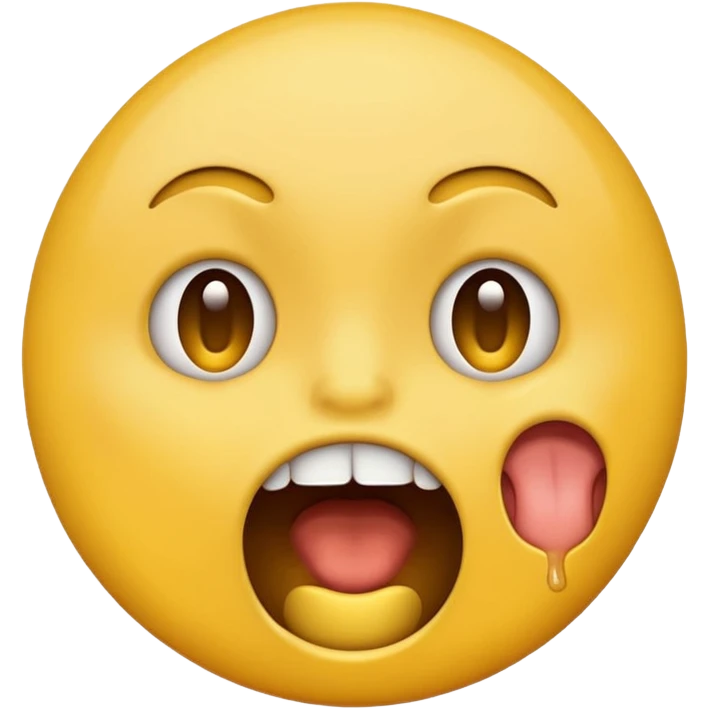 Yellow emoji doing choking emote emoji