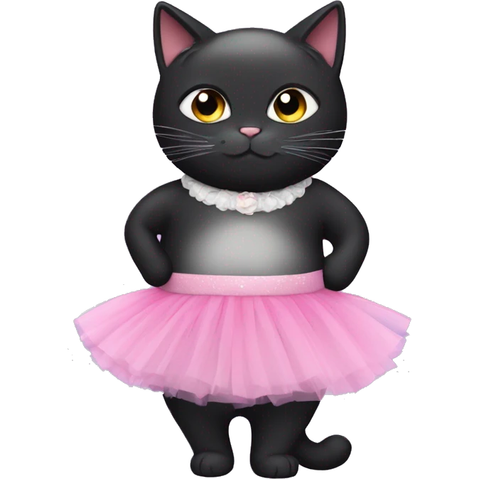My black fat cat luna with a tutu emoji