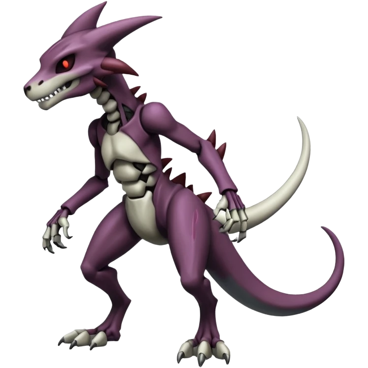 Shiny Badass Edgy Dark Evil Spectral Dusky Spooky Skeletal Cool Hot Stylish Handsome Marowak-Darkrai-Genesect-Fakémon-fusion (full body) emoji