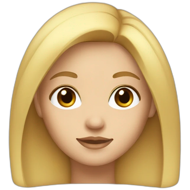 girl with medium length blonde hair, square face and brown eyes emoji