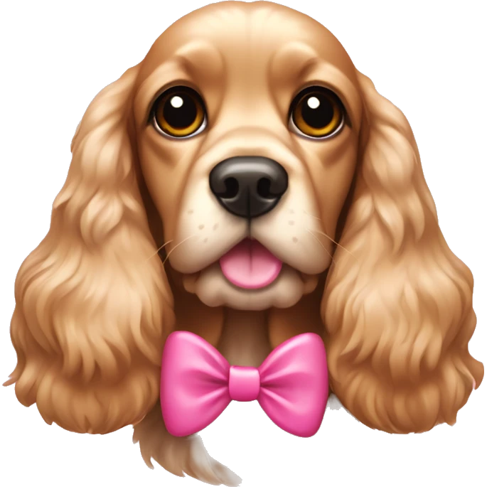 cocker spaniel with pink bow emoji