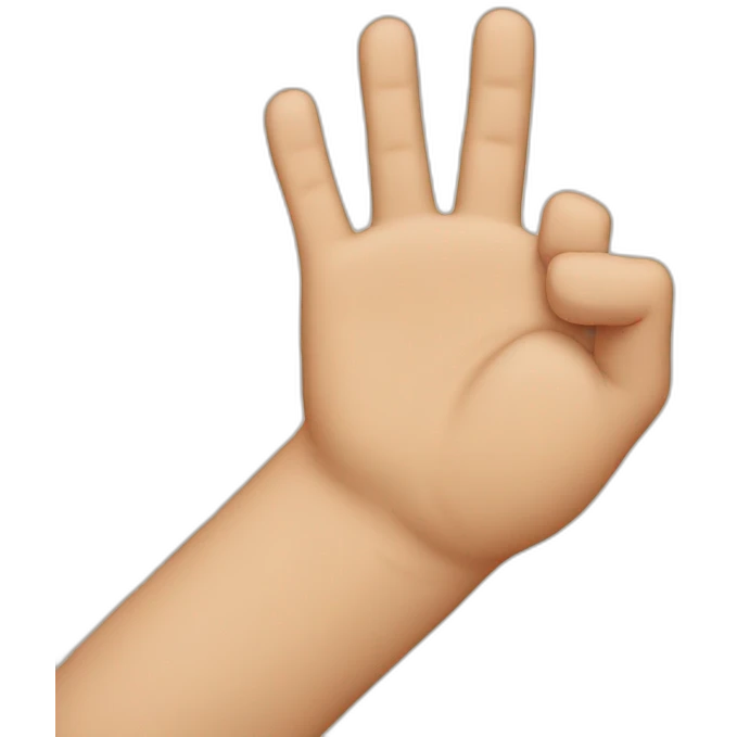 thumb being covered by all fingers on the hand emoji